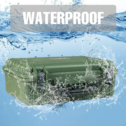 Jack Boss Waterproof Hard Camera Case with Pre-cut Foam,Green - color: GREEN