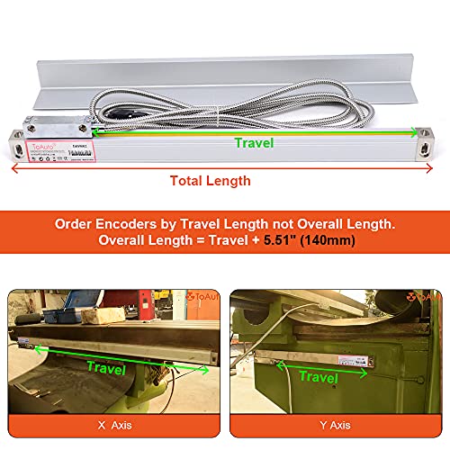 FASTTOBUY 3 Axis Digital Readout 5um Precision Linear Glass Scale 450mm+5500mm+400mm DRO Display for CNC Wire Cutting Milling Machine （18"+22"+16"） - size: 450mm+550mm+400mm（18"+22"+16"）