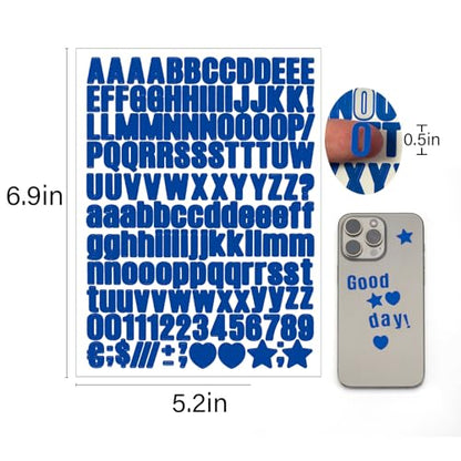 Letter Stickers,Mailbox Numbers,0.5 Inch Waterproof Vinyl Alphabet - color: Blue, size: 0.5 Inch