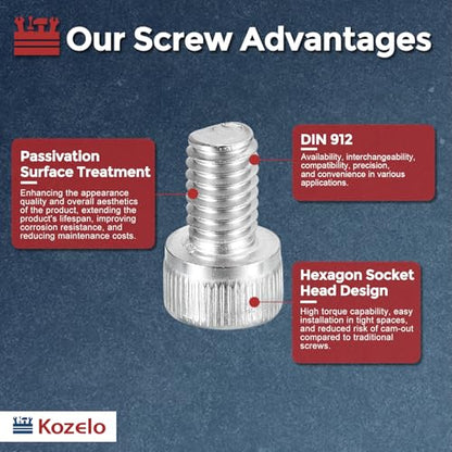 Socket Head Cap Screws M6-1x10mm 304 Stainless Steel Silver 10pcs - size: M6-1 x 10mm