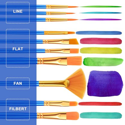 ESRICH 10PCS Paint Brushes, Paint Brush for Acrylic Painting - size: 10p
