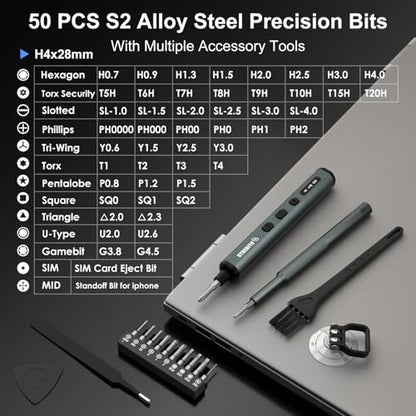 STREBITO Mini Electric Screwdriver, 67 in 1 Electric Screwdriver Kit - color: Upgraded Black
