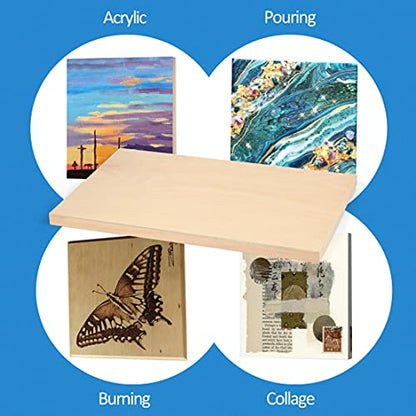 Falling in Art 2 Pack 11x17 Unfinished Birch Wood Panels Kit for Painting - size: 11*17 2-pack