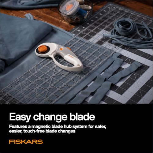 Fiskars 45mm/60mm DuoLoop Titanium Easy-Change Rotary Cutter for Fabric - color: DuoLoop, size: 45/60mm
