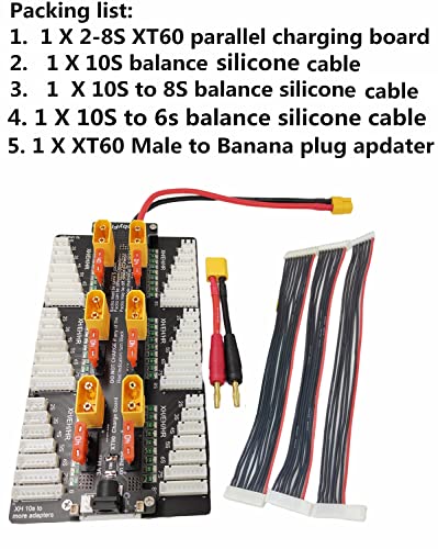 XT90 Charging Board RC Lipo Parallel Charging Board Lipo Battery Charger 2S-8S Parallel Balanced Charging Adapter Plate XT90 Plug for icharger 308duo 4010duo