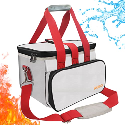11.8"x7.9"x7.9" Portable Power Fireproof Safe Bag for mobile Power 100W-600W Outdoor Power Storage Transport and Charging, Home Office Travel Fireproof Safe Storage Pouch with handle Shoulder Strap - size: 300*200*200mm