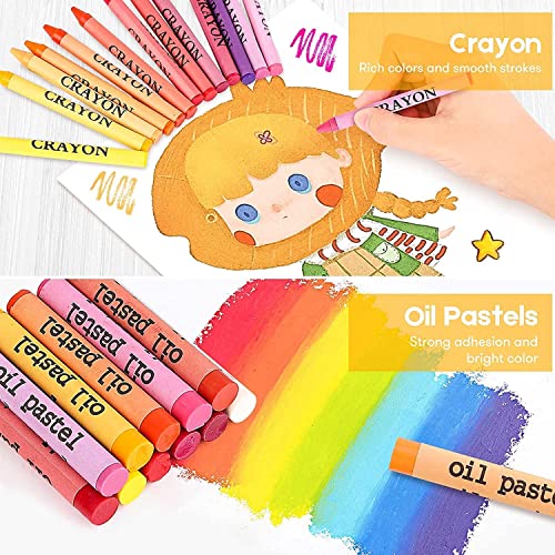 iBayam 251-Pc Art Kit – Easel, Sketchbook, Scratch Paper, Crayons & Pencils - color: Purple