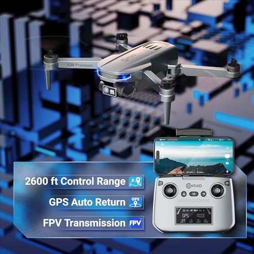 Contixo F28A Premium Drone With 4K Camera, Two-axis Gimbal, 23 Mins Flight Time, 110° Wide-angle, Follow Me, Auto Return, 1000m Control Range, GPS Professional Drones For Adults, Beginner, Teenager - style: F28A Pre