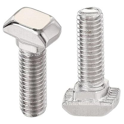 M5 x 25mm Metric Thread T Slot,Drop-in Stud Sliding T-Bolt,Hammer Head Bolt,T Screw Stud for 2020 Series Standard 6mm T-Slot Aluminum Extrusion Profile,Carbon Steel Nickel Plated (20-Series,20 Pcs) - size: 20-M5x25mm（20 Pcs）