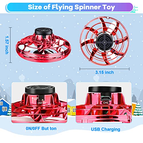 Drone for Kids Flying Toys, 2026 Upgrade LED Fidget Spinner (Red, 1 Pack)