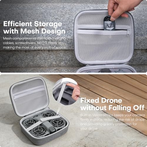 REYGEAK for DJI Neo 2 Carrying Case,Portable Travel Compact Bag for Drone