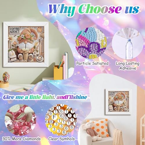 WEMEON Gnome Diamond Art Kits for Kids with Frame 7x7 inch - color: Gnome