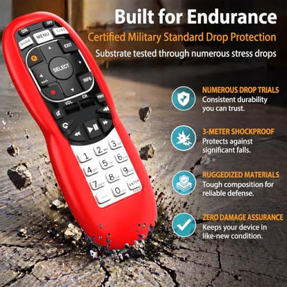 Case for DirecTV RC73 Remote Control, Remote Cover Compatible with DirecTV Controller, Silicone Battery Cover Skin Sleeve Red - color: Non-glow Red