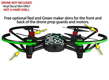Skin Decal Wrap 2 Pack Compatible with DJI Ryze Tello Locknodes 03 Hunter Green Drone NOT Included