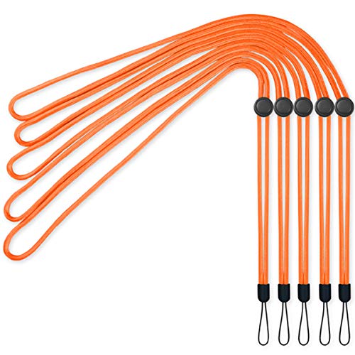 YOUOWO 5Pack Orange Lanyards Lightweight Circular Adjustable with Button - color: Orange