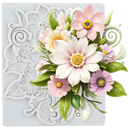 Baroque Flower Polymer Clay Molds Daisy Flower Silicone Mold - color: Style A