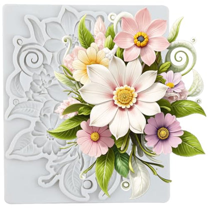 Baroque Flower Polymer Clay Molds Daisy Flower Silicone Mold - color: Style A