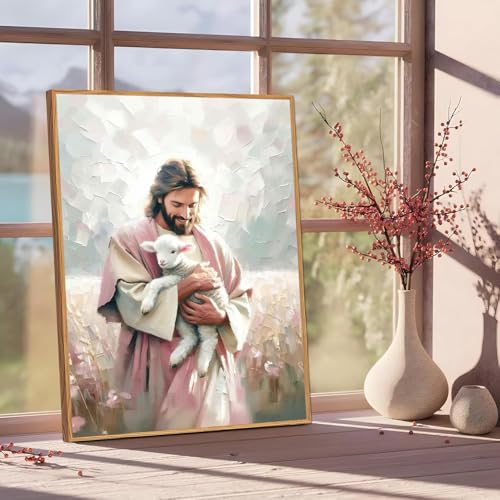 Jesus Paint by Numbers Kit for Adults Framed Canvas 12X16 in, Frameworkless - color: YH02817