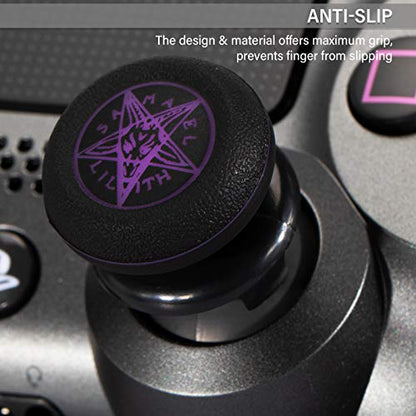 FPS Thumbstick Extender & Printing Rubber Silicone Grip Cover 2 Sets for PS5 & PS4 Controller (Demon Summon) - color: 8