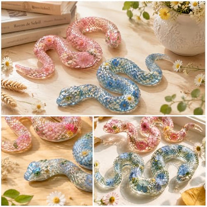 2Pcs Snake Silicone Molds Set, 3D Coiled Snake Epoxy Resin Casting Mold Set - color: 2Pcs Snake Resin Molds