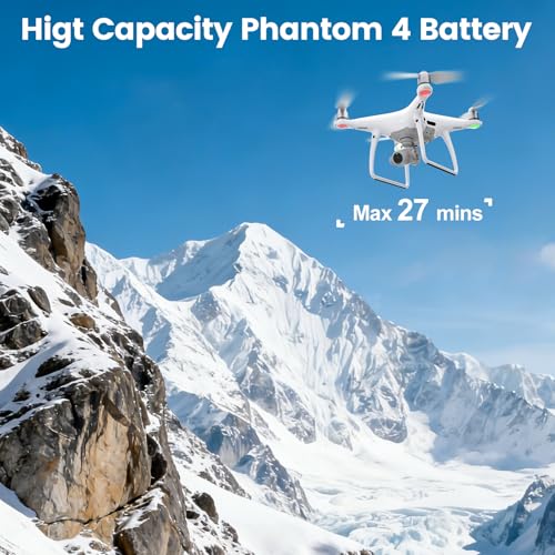 Phantom 4 Series Batteries 5870 mAh/15.2V Compatible with DJI Phantom4/4 Pro/4Pro V2.0/4 Advanced Drone Max 30 Minutes Flight Time Rechargeable Replacement Phantom 4 Pro Batteries (2-Pack) - style: phantom 4 battery*2