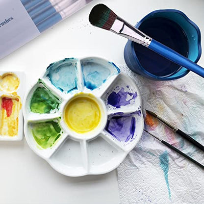GACDR 1 Inch Oval Mop Brush Set, 6PCS Blending Brushes for Acrylic Painting - size: 1 inch