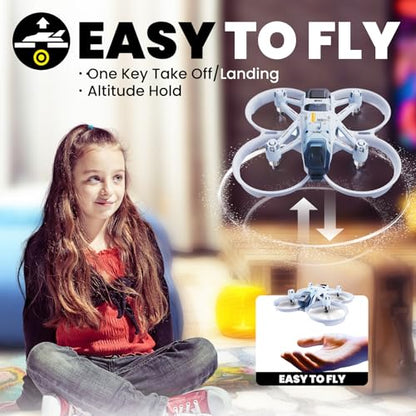 HISINGY Firefly EX Combo Toy Drones for Kids with Replacement Blade Propeller(4 pcs),2 Batteries,High Efficiency Battery Charger(Within 25 mins), Fun Mini Drones for Kids