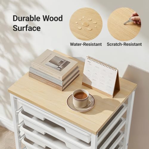 Pipishell Rolling Cart with 5 Drawers, Craft Storage Cart, Class White - color: Classic White, size: 5-Drawers
