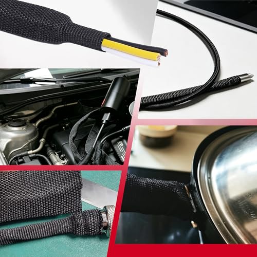 2 in 1 Heat Shrink Braided Sleeving Fabric Tubing 2"-32FT - size: 2"(50mm), style: 32FT