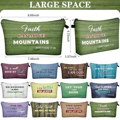 Chunful 12 Pcs Christian Church Gift Women Makeupbag, Retro, 7.5 x 5 in - style: Vintage