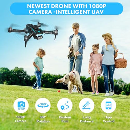 Drone with Camera for Adults 1080P HD,Mini Drone with Obstacle Avoidance 50 Min Long Flight Time,Foldable RC Quadcopter with Brushless Motor for Beginner,Dual Camera Drone from Techwonderz