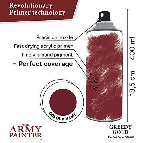 The Army Painter, Colour Primer Greedy Gold, 400 ml acrylic spray - color: Greedy Gold
