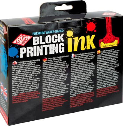 Essdee Premium Quality Block Printing Ink (Pack of 5 Primary Colours),19 x 18 x 4 cm