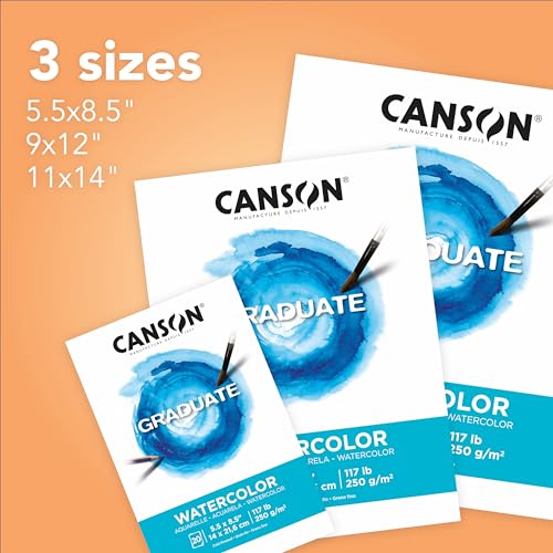 Canson Graduate Watercolor Paper Pad, 9x12 in - size: 9x12 inch