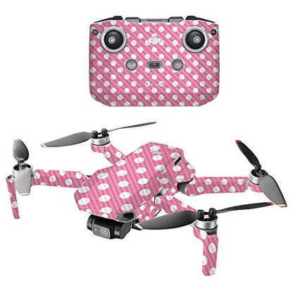 MightySkins Carbon Fiber Compatible With DJI Mini 2 Portable Drone - Mini Dots | Protective, Durable Textured Carbon Fiber Finish | Easy To Apply, Remove, and Change Styles | Made in the USA - color: Mini Dots
