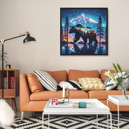 Diamond Art Kits for Adults, Bear DIY 5D Diamond Painting for Beginners - color: BLKJDP17