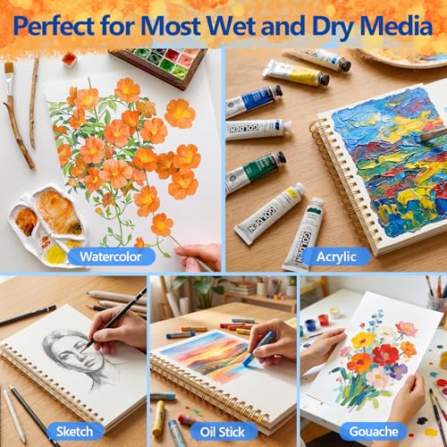 4Pack Watercolor Paper,Cold Press Water Color Paper,50 Sheets Each - size: 4 Packs