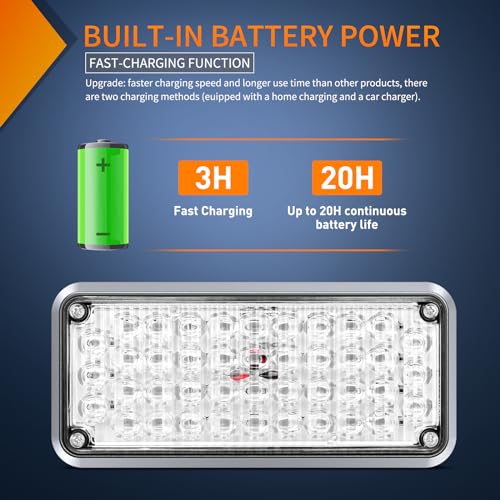 Nilight 2PCS 42LED Red Blue Magnetic Strobe Lights Surface Mount Waterproof - color: 42LED Red Blue