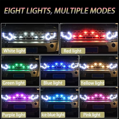 4PCS Wireless LED Strobe Lights with Remote Control 8-Color Warning Lights - color: 8 color - 4pcs