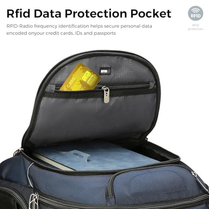 Businessl Laptop Backpack for Men With USB Charging Port J16BT-12 - color: Blue