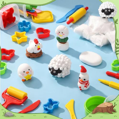 Air Dry Clay Bulk, Modeling Clay for Kids, 150 Pcs, White - color: White