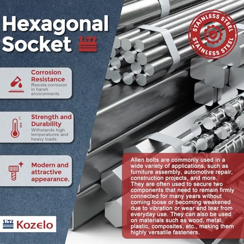 Socket Head Cap Screws M5-0.8x65mm 304 Stainless Steel Silver 10pcs - size: M5-0.8x65mm