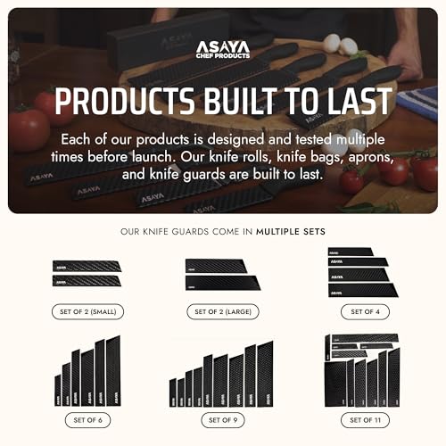 Asaya Professional Chef Knife Edge Guards – 6 Piece Knives Universal Covers - Extra Strength ABS Plastic and Food Safe Kitchen Knife Sheath Covers – Knives Not Included - size: 6Pcs