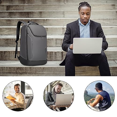 BANGE Business Commute Backpack Waterproof fit 15.6 Inch Commute backpack,Travel Durable Backpack - color: Grey(no Charge Port)