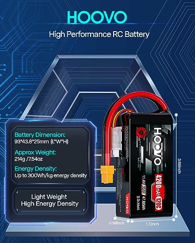 HOOVO 3S Lipo Battery 4200mAh 120C 11.4V High Voltage Shorty Lipo Battery