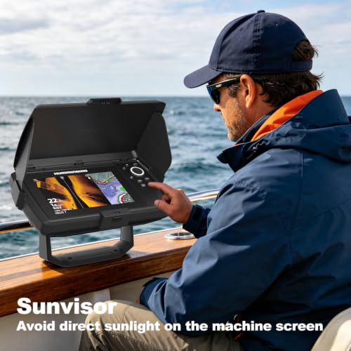 Foldable Sun Visor Cover for Humminbird Helix 7 G4/G4N Fish Finder (Black)