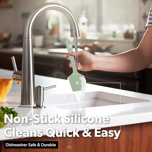 DI ORO Large Silicone Spatula - 600F Heat Resistant, Sage - color: Sage