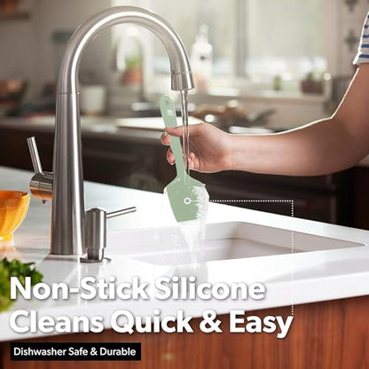 DI ORO Large Silicone Spatula - 600F Heat Resistant, Sage - color: Sage