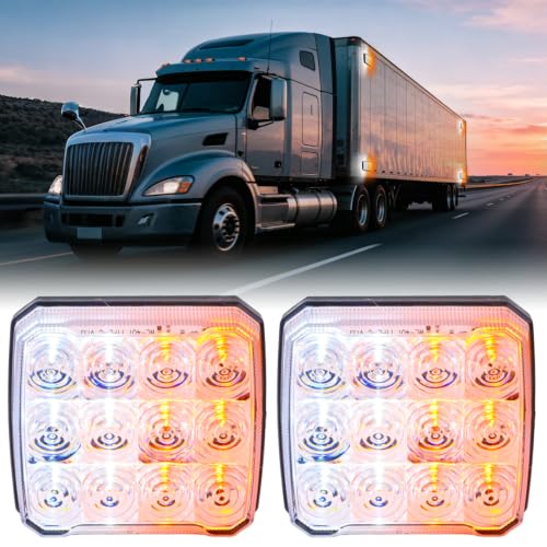 Nilight Magnetic Strobe Lights 2PCS Amber White 12 LED Rechargeable - color: 12LED 18Modes Amber White
