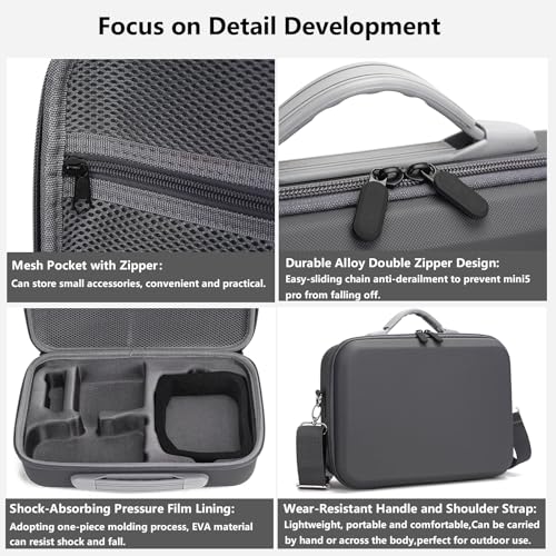 Mini 5 Pro Case-Portable Hard Shell Travel Carrying case for DJI Mini 5 Pro Fly More Combo and Accessories
